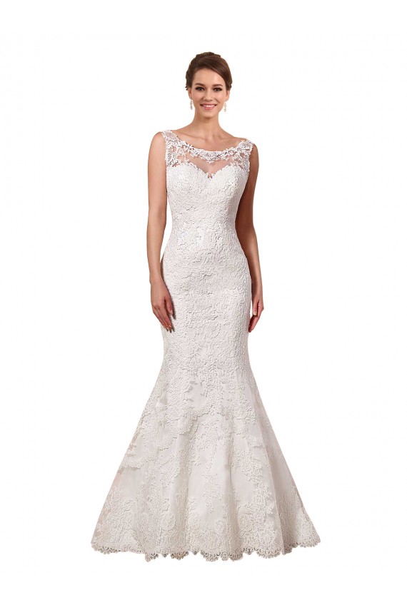 Outlet Bateau Illusion Sweetheart Lace Wedding Dress UK