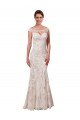 Outlet Illusion Bateau Neckline Fit and Flare Lace Wedding Dress UK