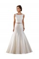 Outlet Modern Boat Neck Mermaid Satin Wedding Dress with Deep V-Back UK