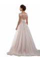 Outlet Illusion Sweetheart Neck Ball Gown Tulle Wedding Dress with Lace Bodice UK
