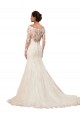Outlet Long Sleeves Mermaid Lace Wedding Dress with Illusion Back UK