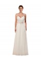 Outlet Sweetheart A-Line Chiffon Wedding Dress with Beaded Shoulder Straps UK