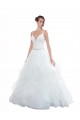 Outlet Spaghetti Straps Ball Gown Beach Wedding Dress with Lace Bodice UK