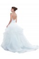 Outlet Spaghetti Straps Ball Gown Beach Wedding Dress with Lace Bodice UK