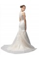 Outlet Illusion High Neck Mermaid Lace Wedding Dress UK
