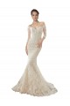 Outlet Long Sleeves Off the Shoulder Trumpet Lace Wedding Dress UK