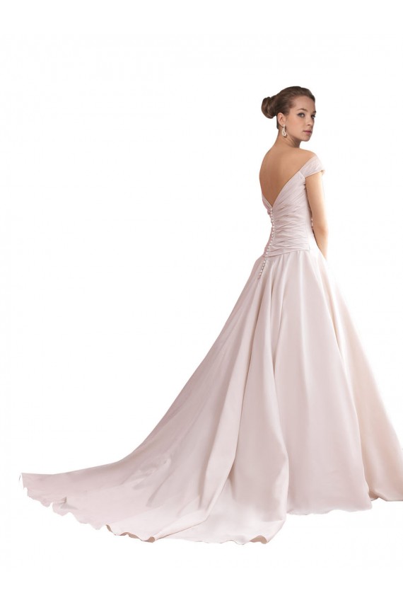 Outlet Off the Shoulder Sweetheart Ball Gown Satin Wedding Dress UK