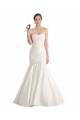 Outlet Strapless Mermaid Ruched Satin Beach Wedding Dress with Low Back UK
