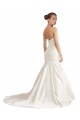 Outlet Strapless Mermaid Ruched Satin Beach Wedding Dress with Low Back UK