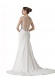 Outlet Sweetheart Sheath Chiffon Beach Wedding Dress with Beaded Belts UK