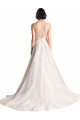 Outlet Illusion Neck A-Line Organza Wedding Dress UK