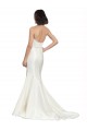 Outlet Trumpet Satin Wedding Dress with Sweetheart Lace Bodice UK