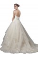 Outlet Strapless Ball Gown Tulle Wedding Dress with Lace Appliques UK