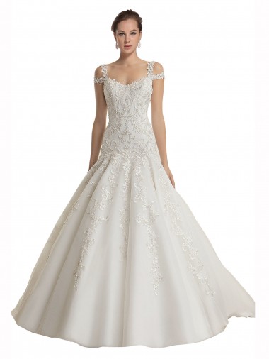 Outlet Off the Shoulder Mermaid Lace Tulle Wedding Dress UK