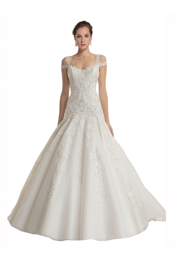 Outlet Off the Shoulder Mermaid Lace Tulle Wedding Dress UK