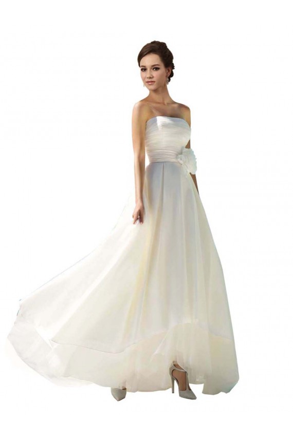 Outlet Strapless A-Line Taffeta Wedding Dress UK