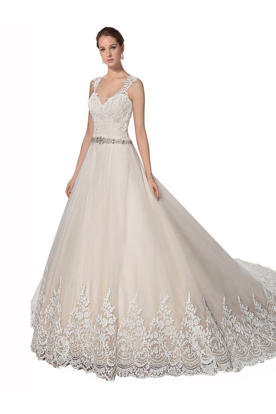 Outlet Sweetheart Cap Sleeves Tulle Lace Wedding Dress UK