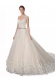 Outlet Sweetheart Cap Sleeves Tulle Lace Wedding Dress UK
