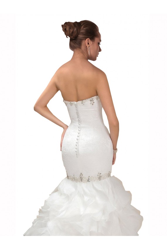 Outlet Sweetheart Mermaid Cascading Organza Wedding Dress UK