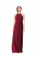 Outlet Halter Neck Chiffon Bridesmaid Dress with Shirred Bodice UK