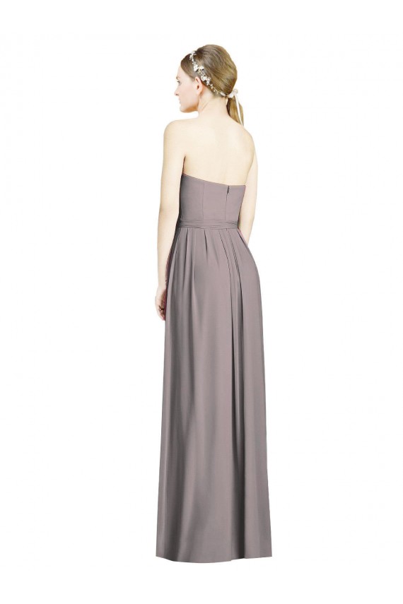 Outlet Sweetheart Neckline Long Full Length Chiffon Bridesmaid Dress UK