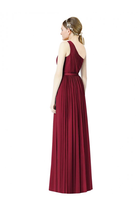 Outlet One Shoulder Full Length Long Chiffon Bridesmaid Dress. UK