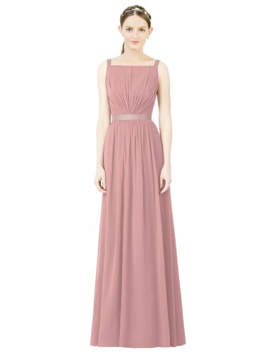 Outlet High Neck Chiffon Bridesmaid Dress with Low Back UK
