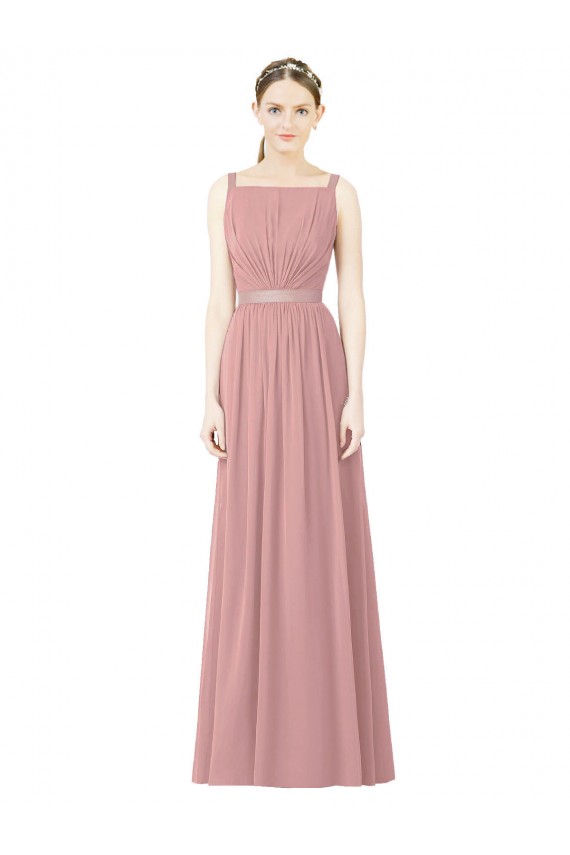 Outlet High Neck Chiffon Bridesmaid Dress with Low Back UK