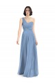 Outlet One Shoulder Long Chiffon Bridesmaid Dress with Sweetheart Bodice UK