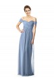 Outlet Off the Shoulder Chiffon Bridesmaid Dress with Draped Bodice UK
