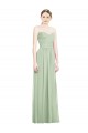 Outlet Crisscross Draped Full Length Strapless Chiffon Bridesmaid Dress UK