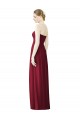 Outlet Draped Full Length Strapless Chiffon Bridesmaid Dress UK