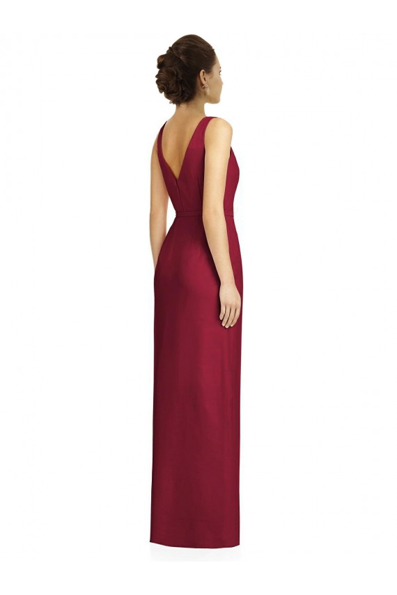 Outlet Draped V-Neck Cocktail Length Chiffon Bridesmaid Dress UK
