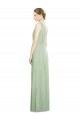 Outlet Natural Waist V-Neck Draped Chiffon Bridesmaid Dress UK