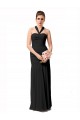 Outlet Long Halter Chiffon Bridesmaid Dress with Dropped Waist UK