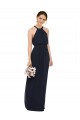 Outlet High Halter Neckline Chiffon Bridesmaid Dress with Slim Keyhole Back UK