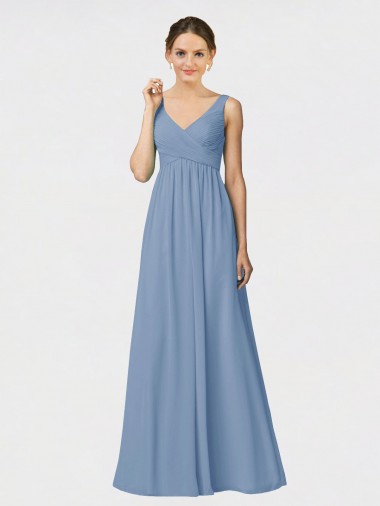 Outlet Long Chiffon Bridesmaid Dress with Sweetheart Neckline and Wide Straps UK