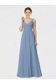 Outlet Long Chiffon Bridesmaid Dress with Sweetheart Neckline and Wide Straps UK
