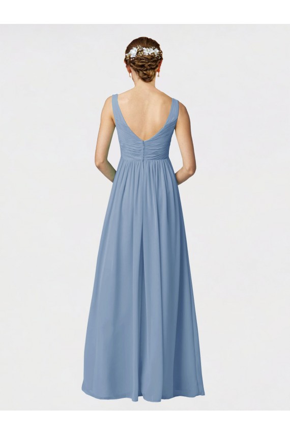 Outlet Long Chiffon Bridesmaid Dress with Sweetheart Neckline and Wide Straps UK
