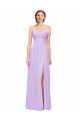 Outlet Strapless Mermaid Chiffon Bridesmaid Dress WITH High Side Slit and Ruffles UK