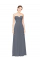 Outlet Twisted Waist Pleats Sweetheart Long Chiffon Bridesmaid Dress UK