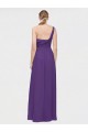 Outlet One Shoulder High Low Chiffon Bridesmaid Dress with Wrap Waist UK