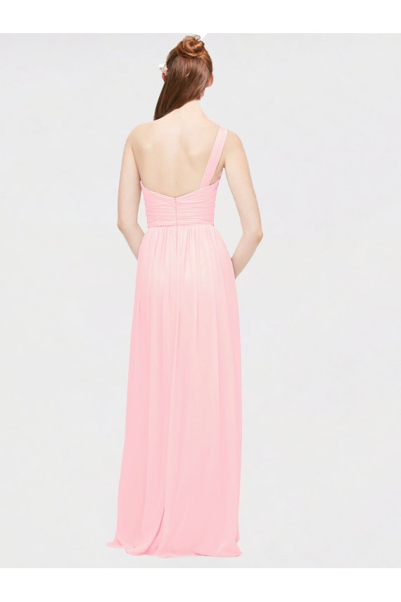 Outlet One Shoulder Twisted Waist Sweetheart Chiffon Bridesmaid Dress UK