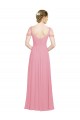 Outlet Sweetheart Long Chiffon Bridesmaid Dress with Off the Shoulder Straps UK