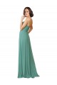 Outlet Spaghetti Straps Sweetheart A-Line Chiffon Bridesmaid Dress UK