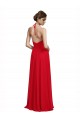 Outlet V-Neck Spaghetti Halter Strap Chiffon Bridesmaid Dress UK