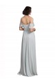 Outlet Off the Shoulder Spaghetti Strap Long Chiffon Bridesmaids Dress UK