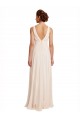 Outlet High Neck Chiffon Bridesmaid Dress with Deep V-Back and Cascading Skirt UK