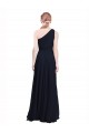 Outlet Long Chiffon Bridesmaid Dress with One Shoulder Neckline And Belt UK