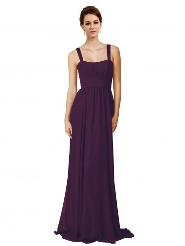Outlet Full Length Chiffon Bridesmaid Dress with Spaghetti Straps UK
